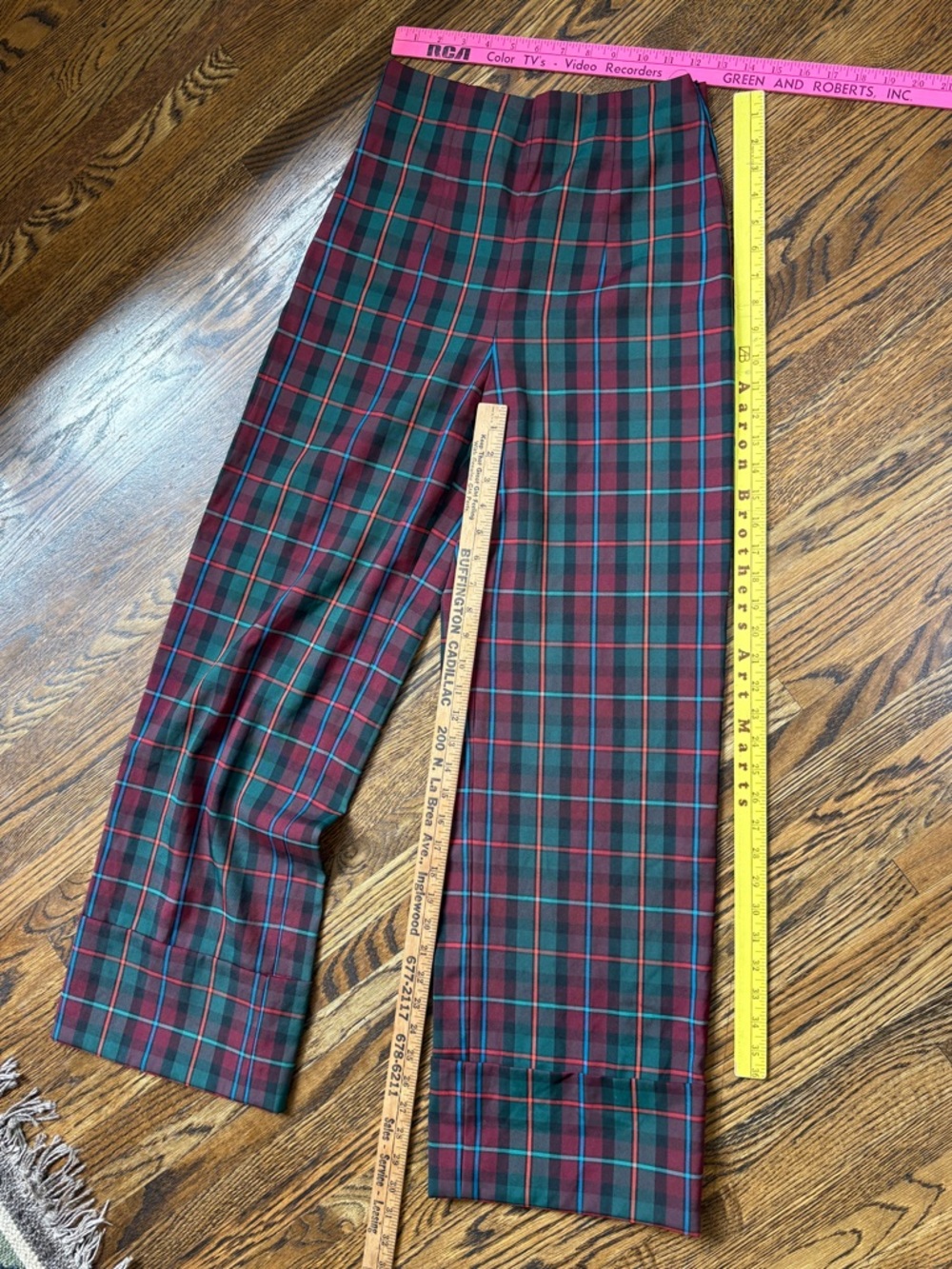 Zara woman high waist plaid trousers size s